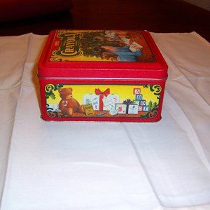 Vintage 1992 Crayola Crayon Christmas Tin Commemorative Binney Smith Retro Scene
